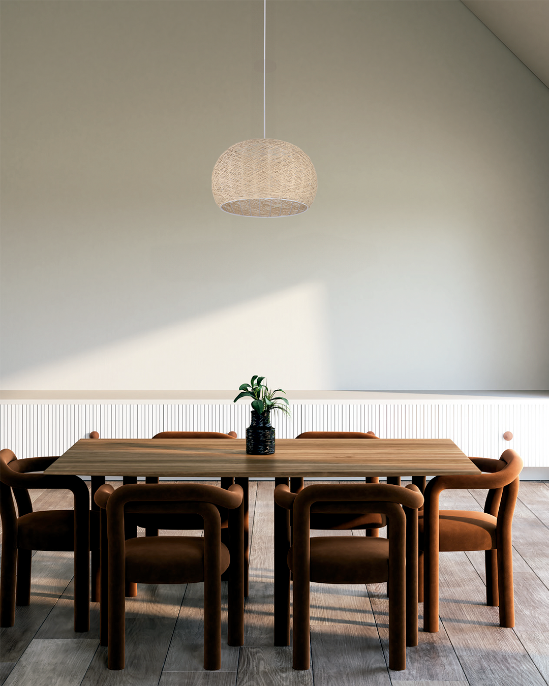 LAMPARA COLGANTE RATTAN CLARO 1XE27