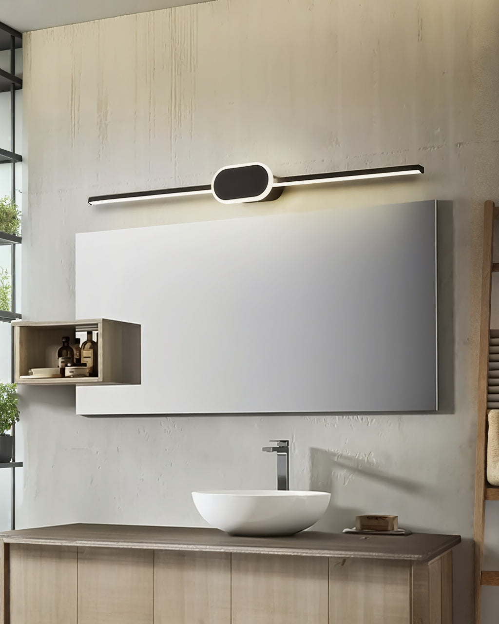 LAMPARA DE PARED LED NEGRA 18W 3CCT