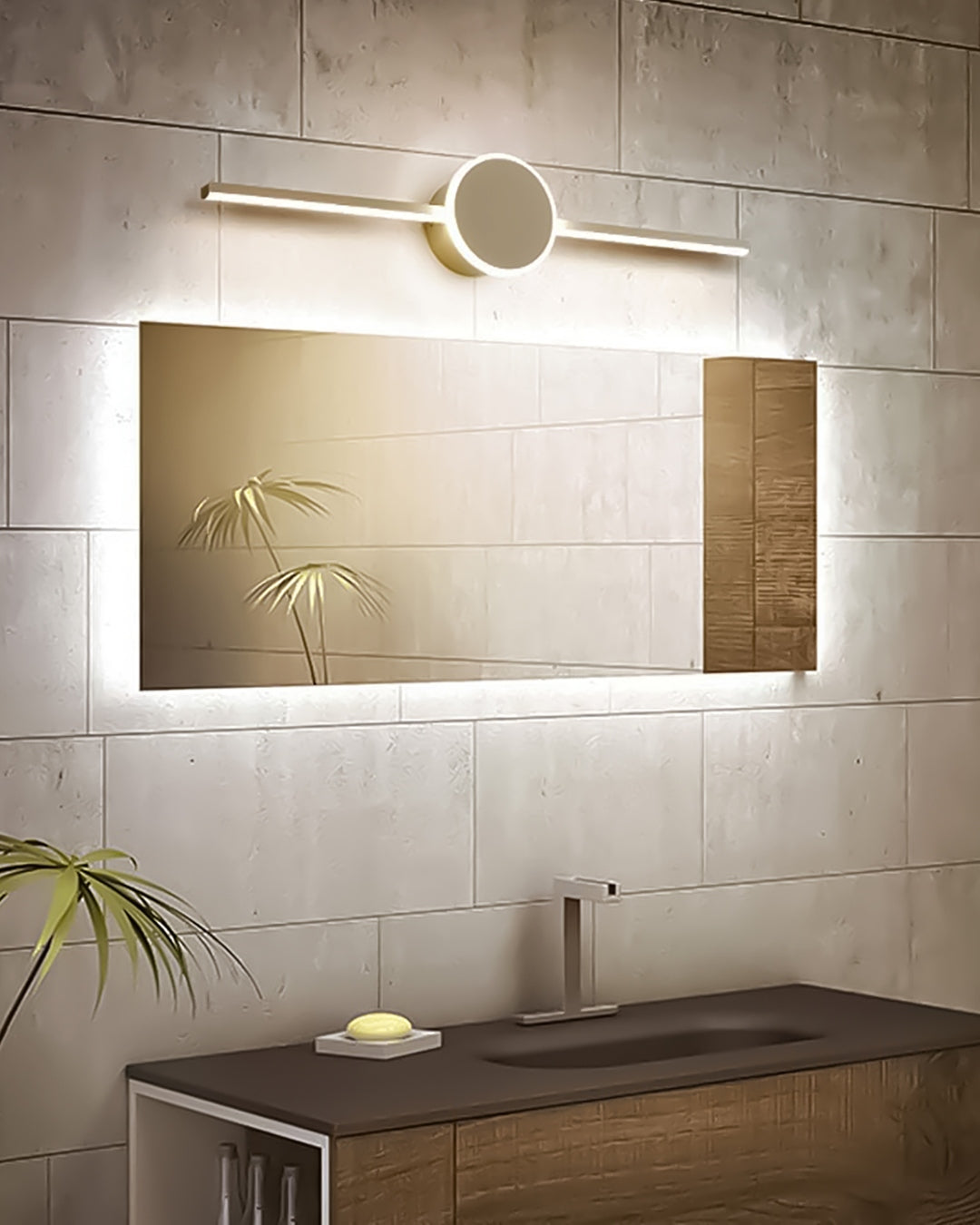 LAMPARA DE PARED LED DORADA 18W 3CCT