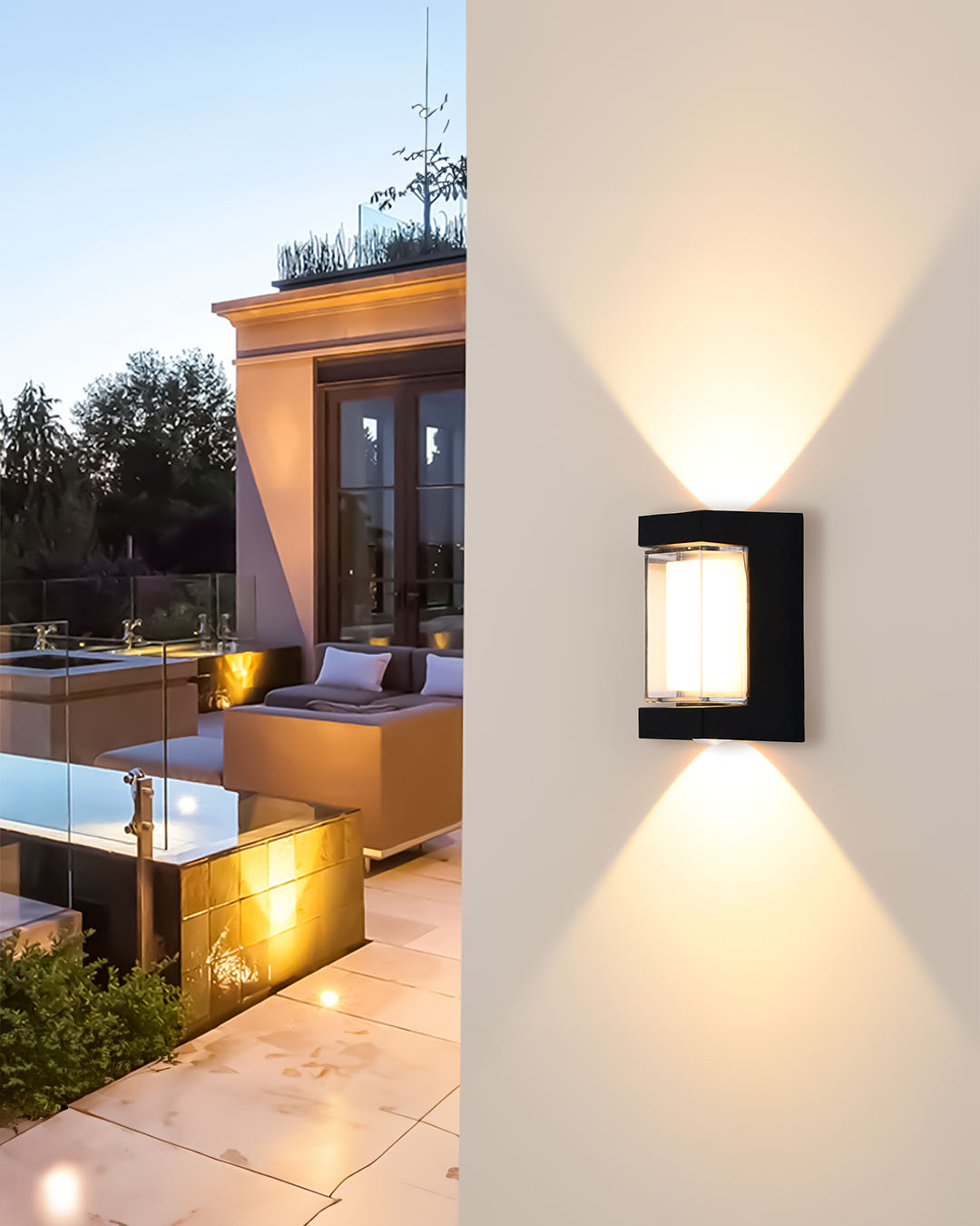 LAMPARA DE PARED EXTERIOR NEGRA LED 4W 30K