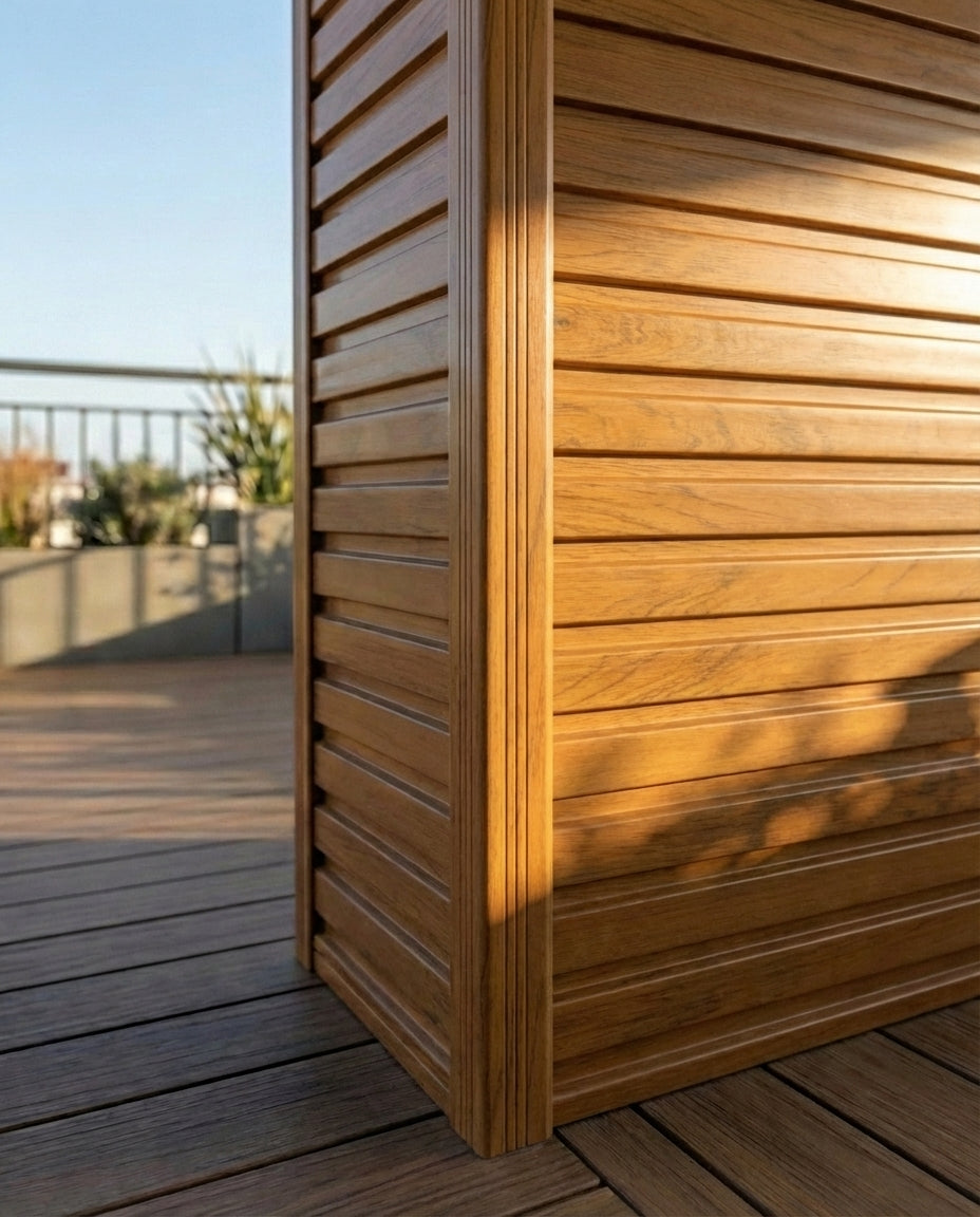 Esquinero ASA Exterior Tipo Madera Nuez | Acabado Mate | 2.9 m | Resistente UV