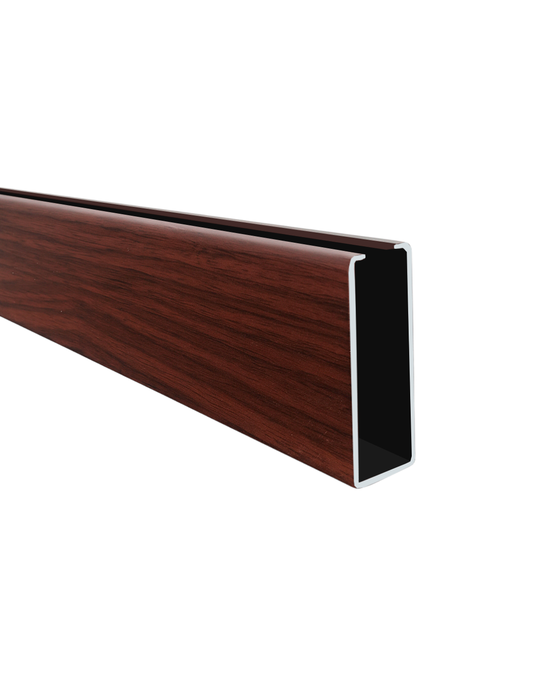 PERFIL DE ALUMINIO DE CIELO RASO - FORMA U - 20 × 60 × 0.8 MM × 2.9 M - MADERA NOGAL