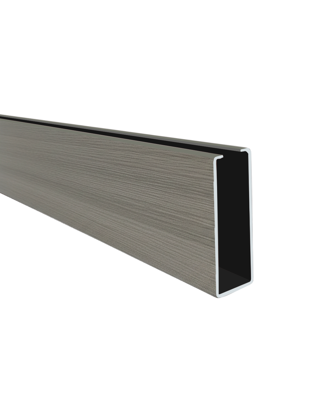 PERFIL DE ALUMINIO DE CIELO RASO - FORMA U - 20 × 60 × 0.8 MM × 2.9 M - GRIS ROBLE