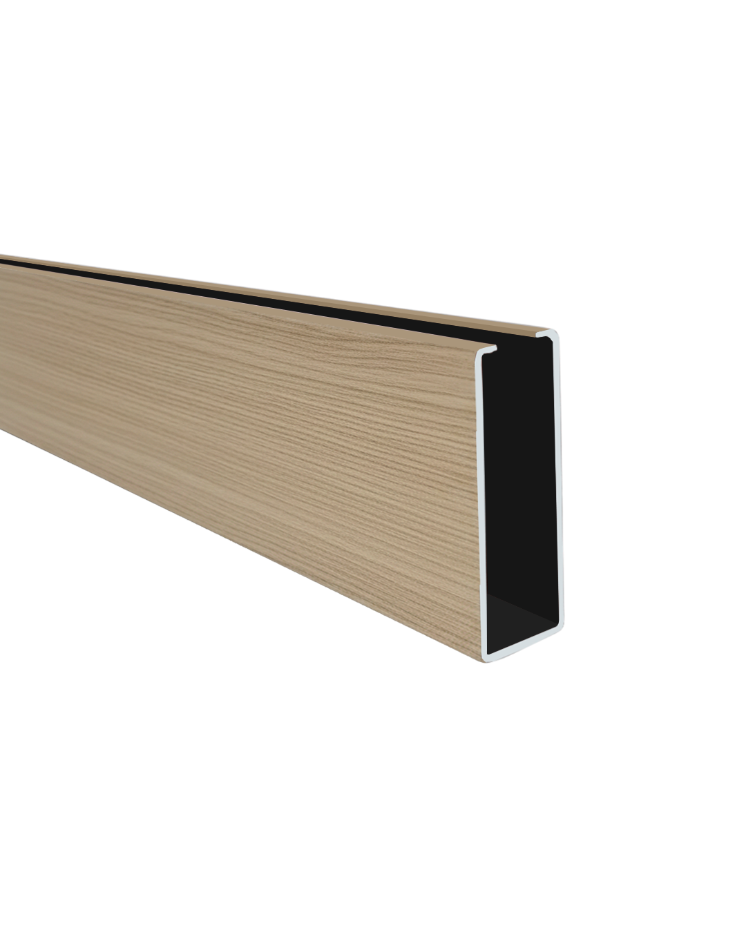 PERFIL DE ALUMINIO DE CIELO RASO - FORMA U - 20 × 60 × 0.8 MM × 2.9 M - ROBLE NATURAL