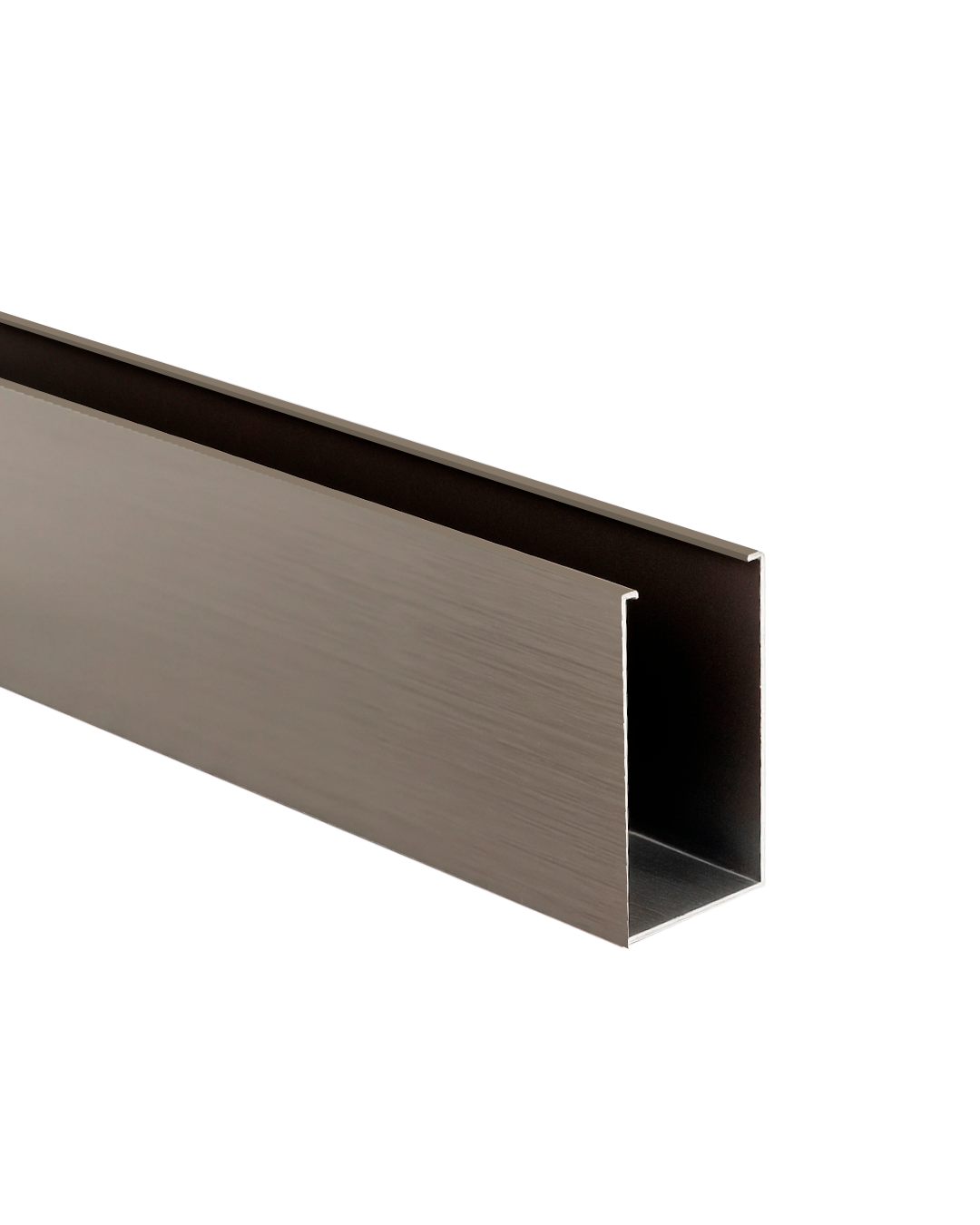 PERFIL DE ALUMINIO DE CIELO RASO - FORMA U - 40 × 70 × 0.8 MM × 2.9 M - TAUPE MADERA
