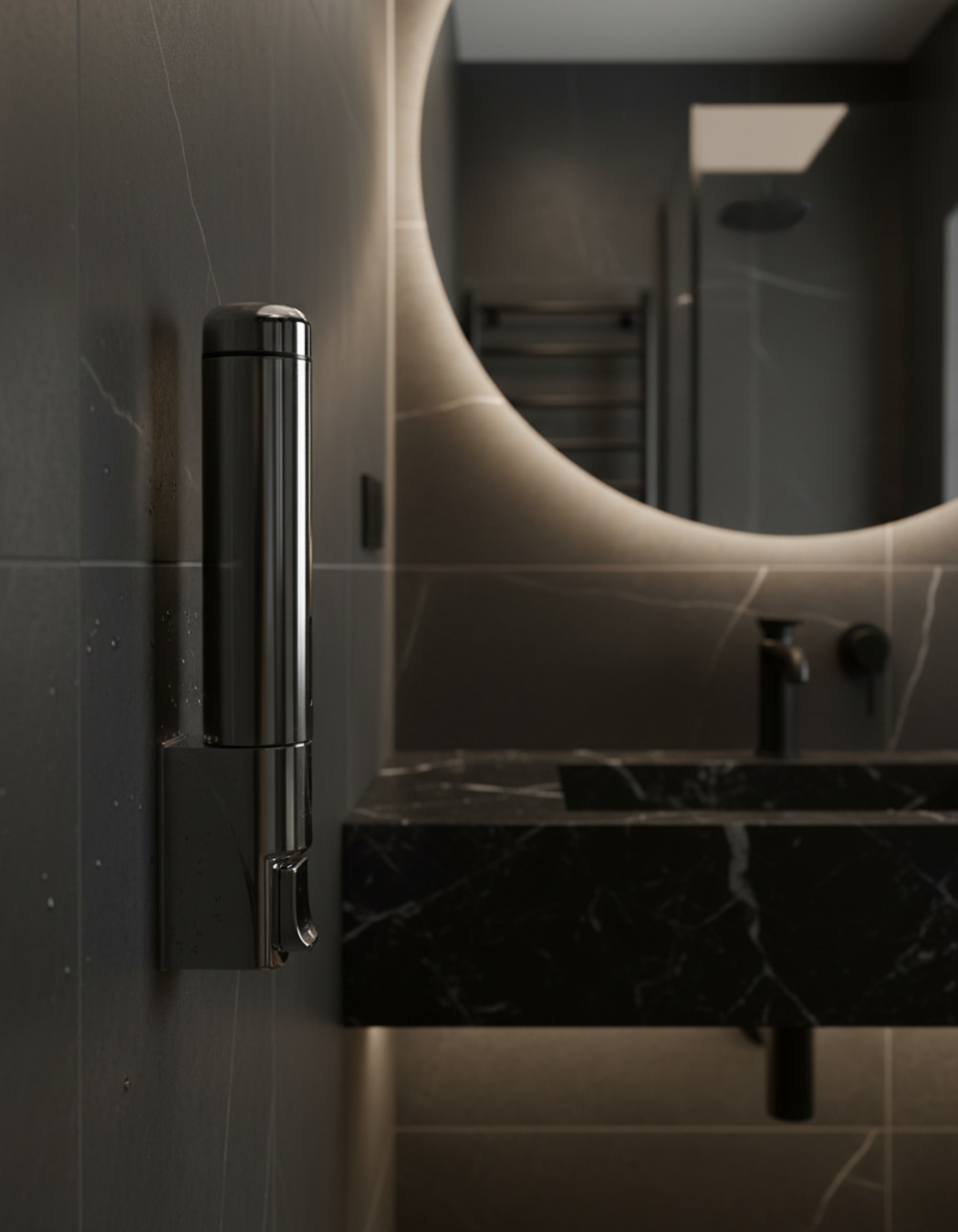 DISPENSADOR DE JABÓN - PLATEADO - ABS - 300ml