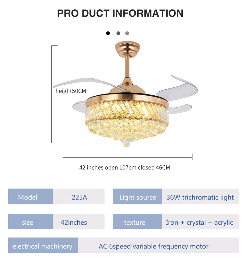 ABANICO DE TECHO 35W 50CM DORADO