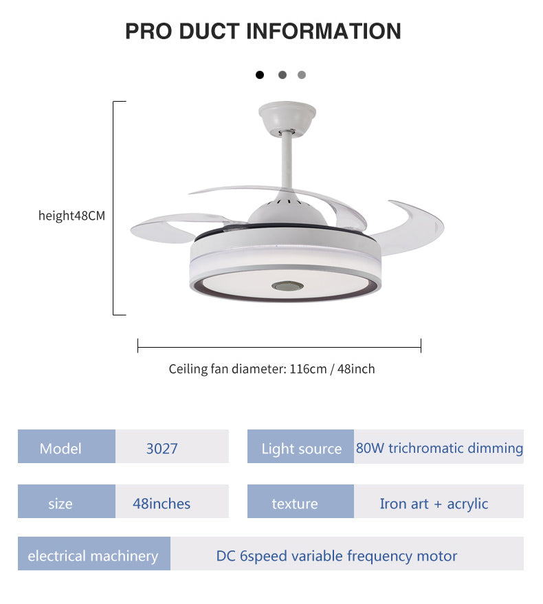 ABANICO DE TECHO 35W 50CM BLANCO
