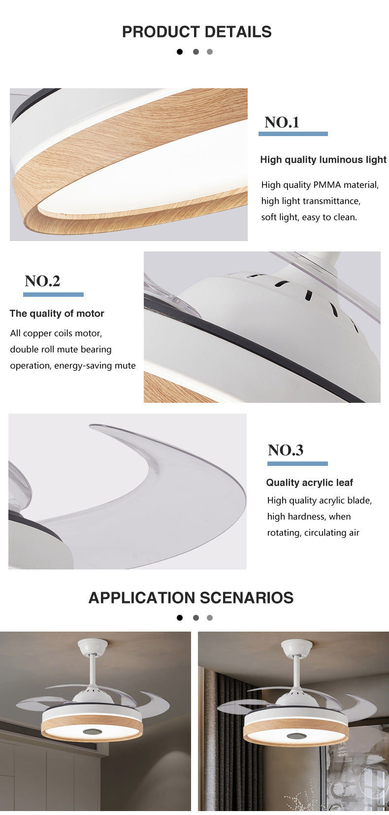 ABANICO DE TECHO 35W 50CM BLANCO/CREMA