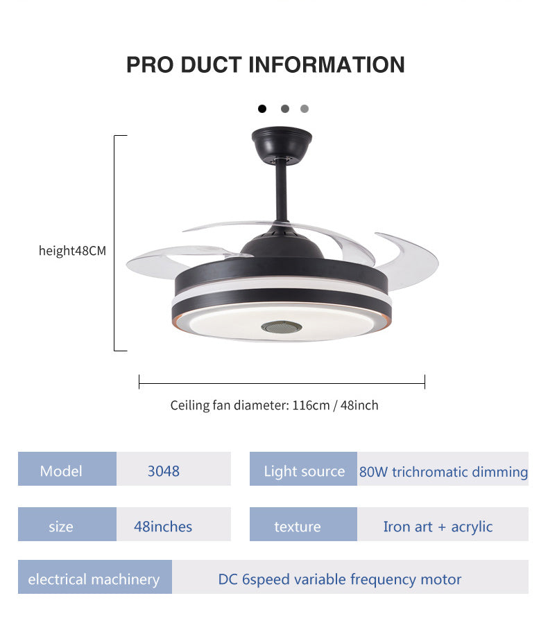 ABANICO DE TECHO 35W 50CM NEGRO DUMB