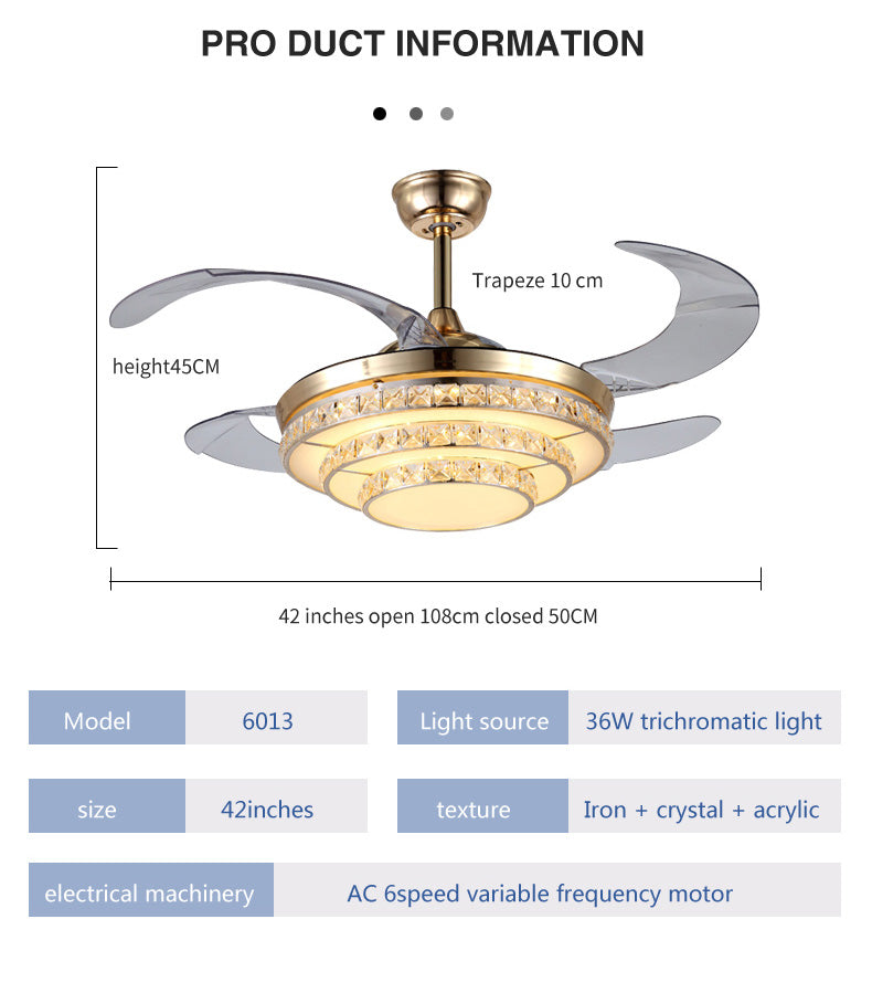 ABANICO DE TECHO 35W 45CM DORADO