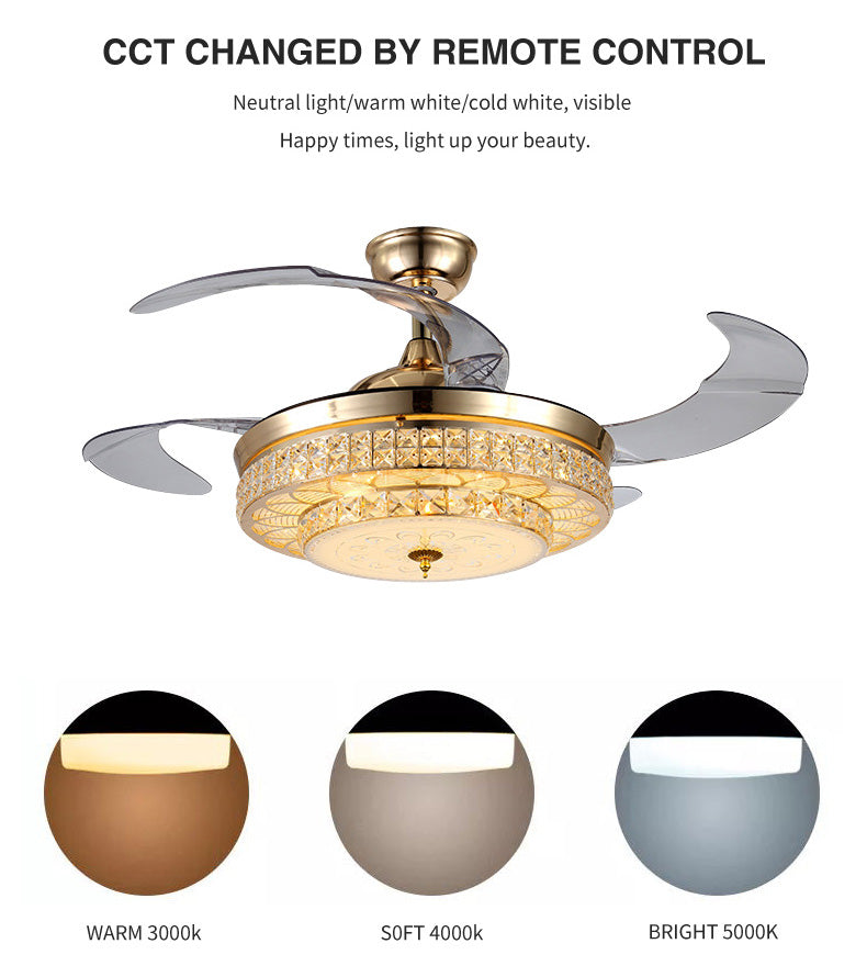 ABANICO DE TECHO 35W 45CM DORADO