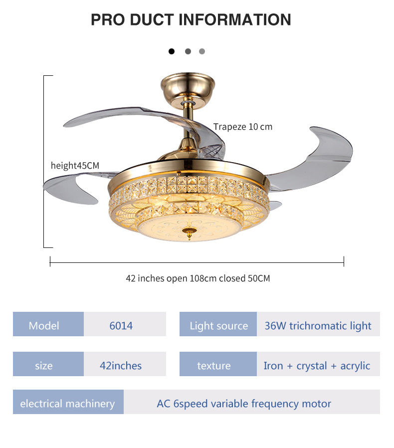 ABANICO DE TECHO 35W 45CM DORADO