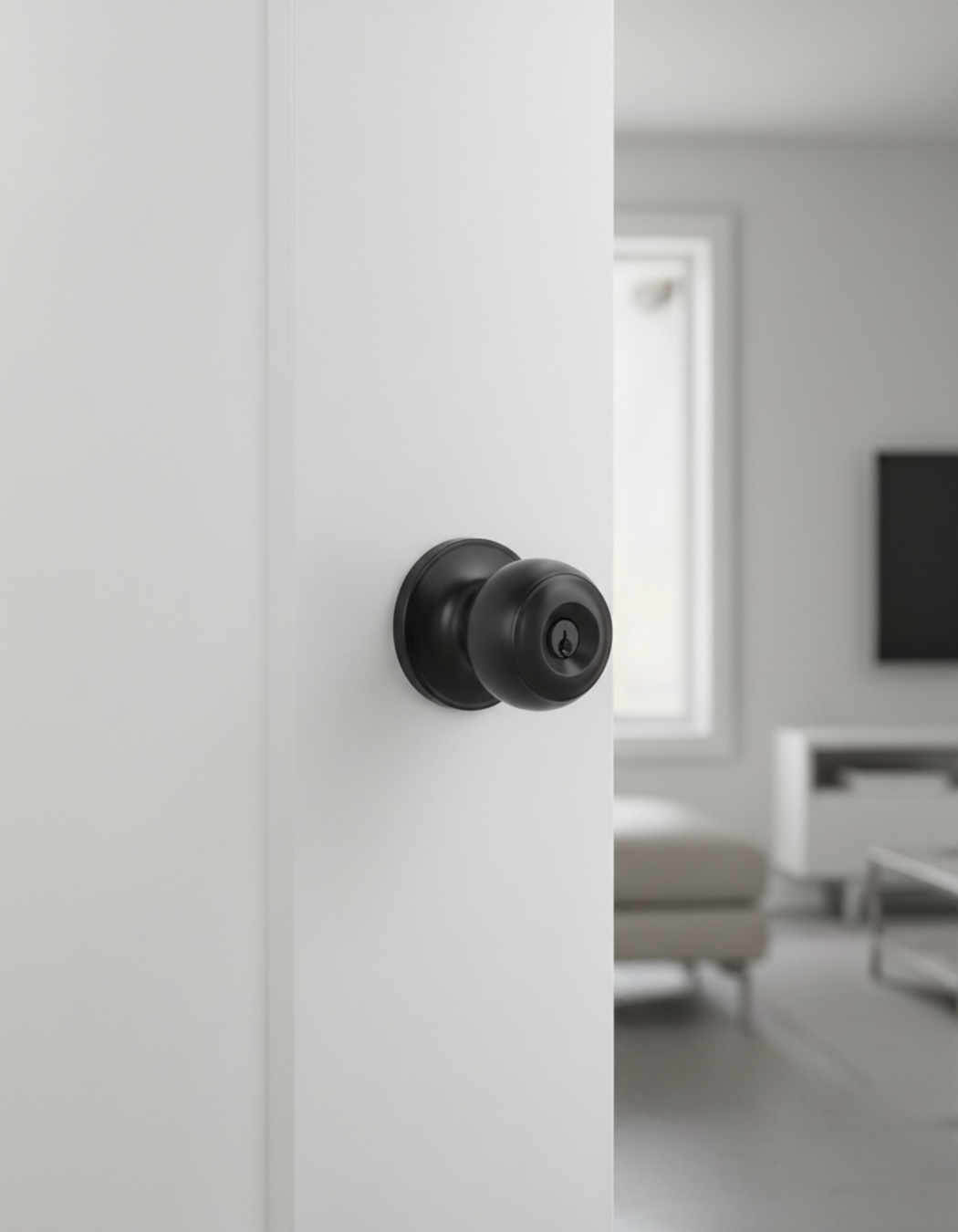 CERRADURA DE BOLA COLOR NEGRO MATE CON NÚCLEO DE COBRE Y 3 LLAVES