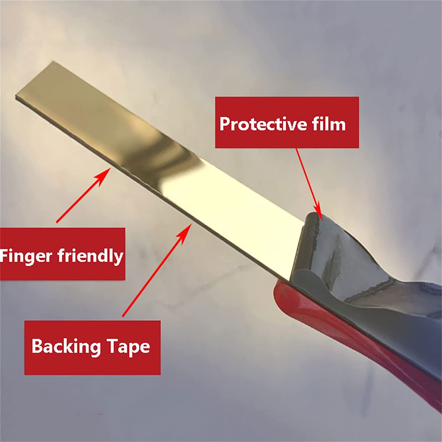 Flexible metal molding of Golden Color Mirror 300X15X0.50 cm