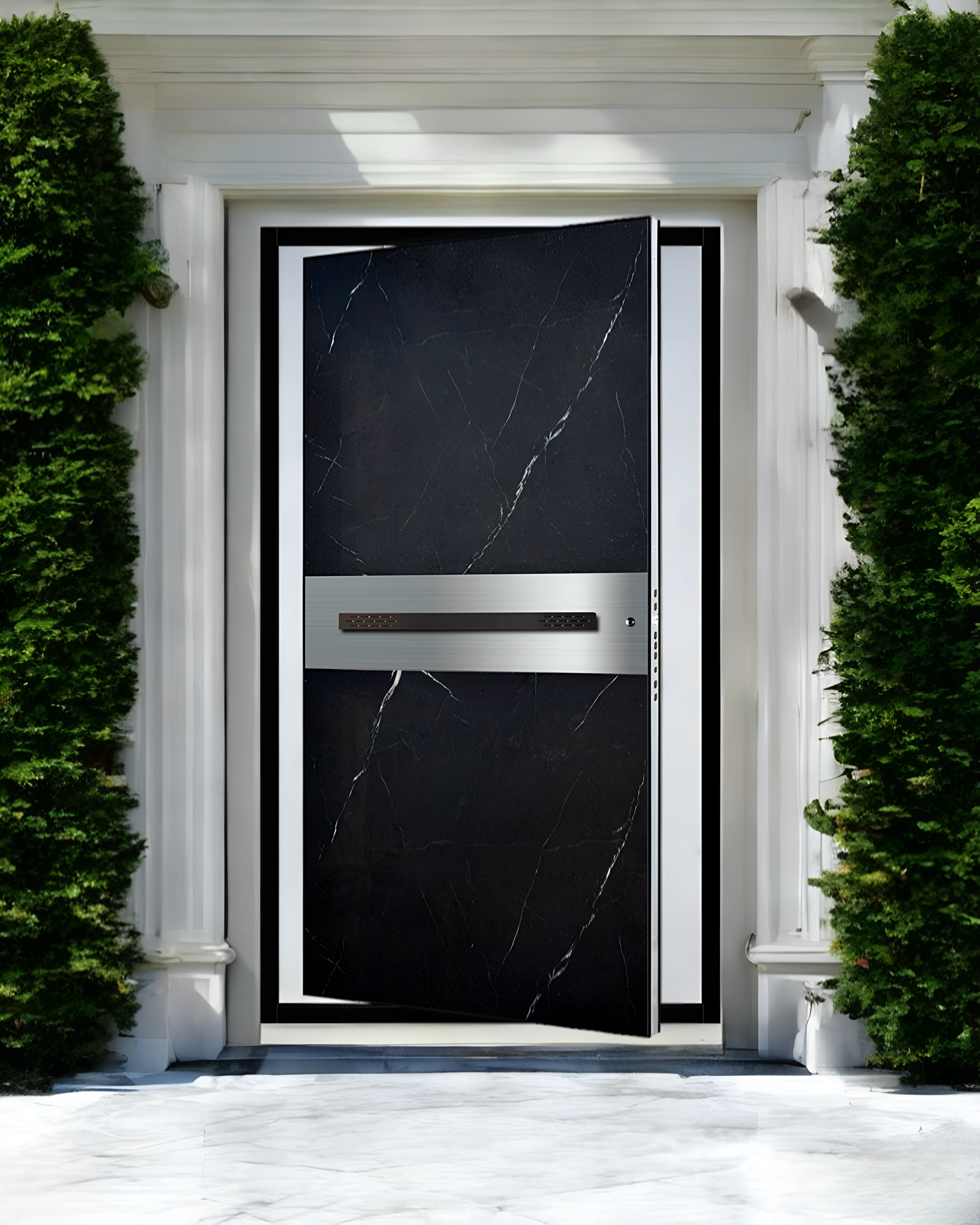 PUERTA DE PIVOTE - 1200*2200*90MM - PANEL MÁRMOL NEGRO - IZQUIERDA