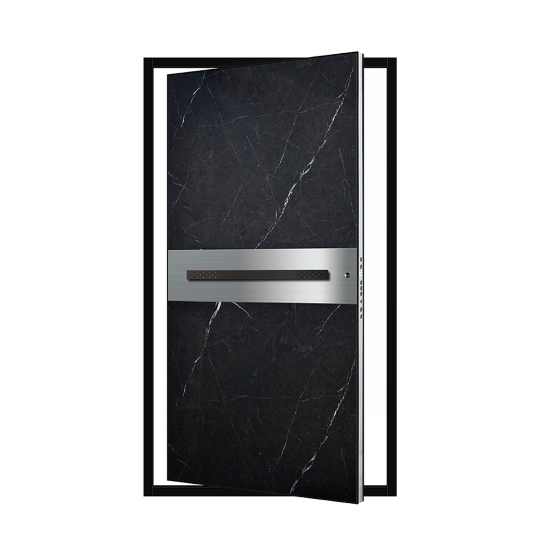 PUERTA DE PIVOTE - 1200*2200*90MM - PANEL MÁRMOL NEGRO - IZQUIERDA