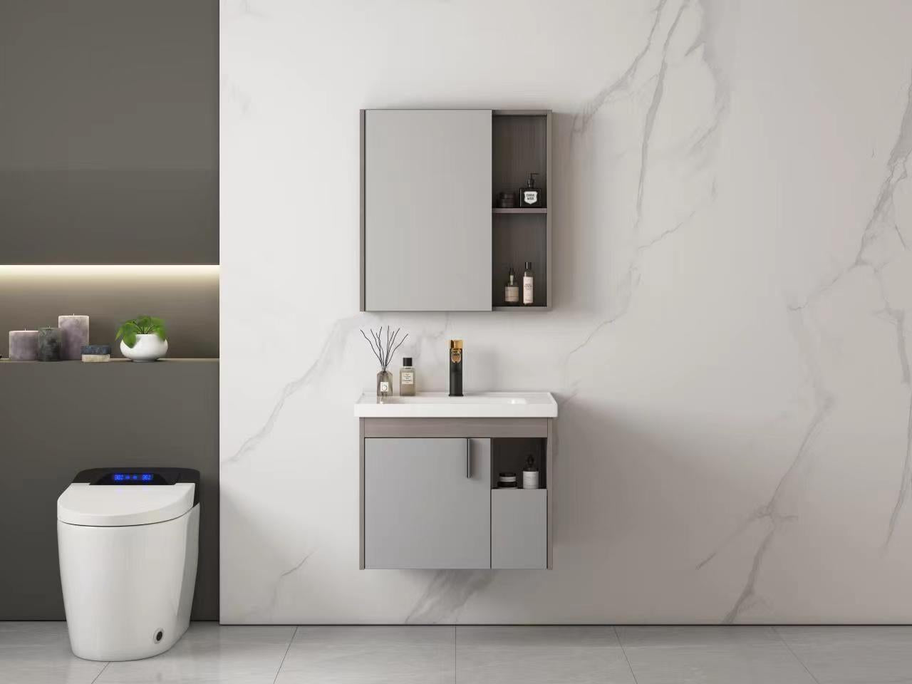 MUEBLE DE BAÑO PLYWOOD CON ESPEJO Y LAVAMANO