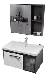 Bathroom Furniture + Aluminum Mirror 80 cm