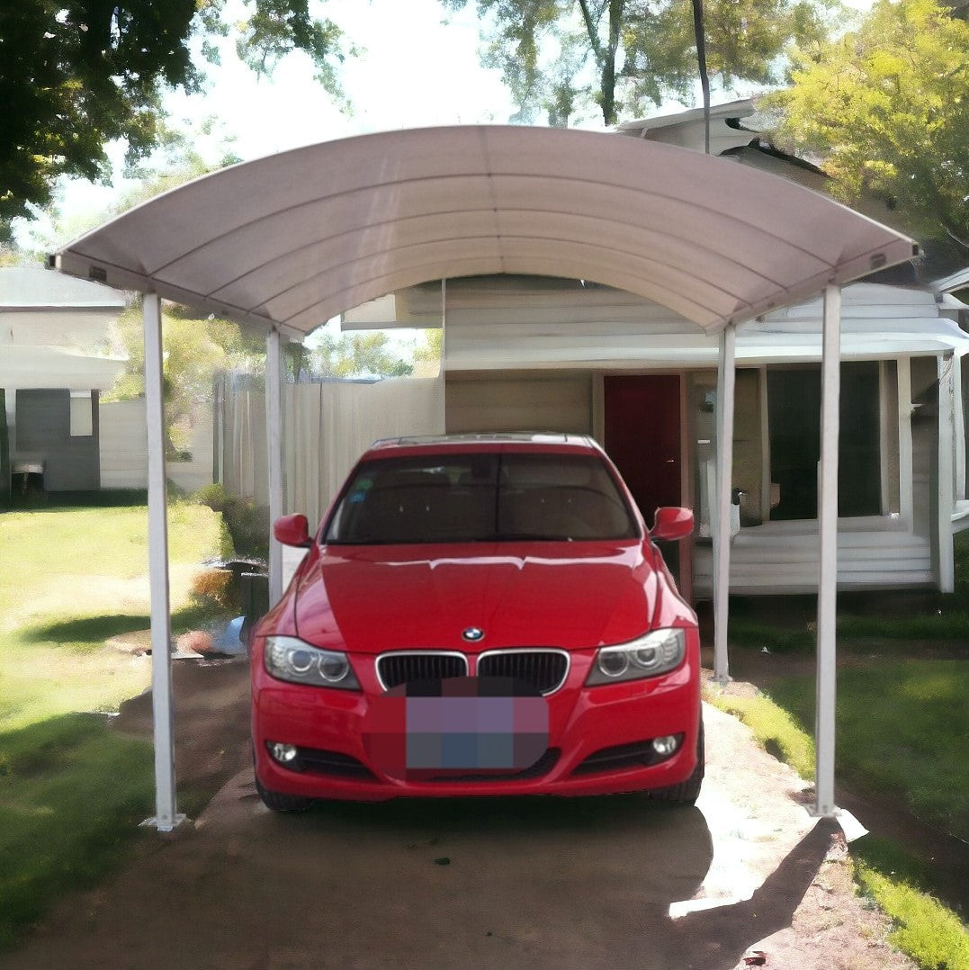 TROLLEY EAVE - 2.80MX 5.60M X 2.63M - ALUMINUM / CHOCOLATE POLYCARBONATE