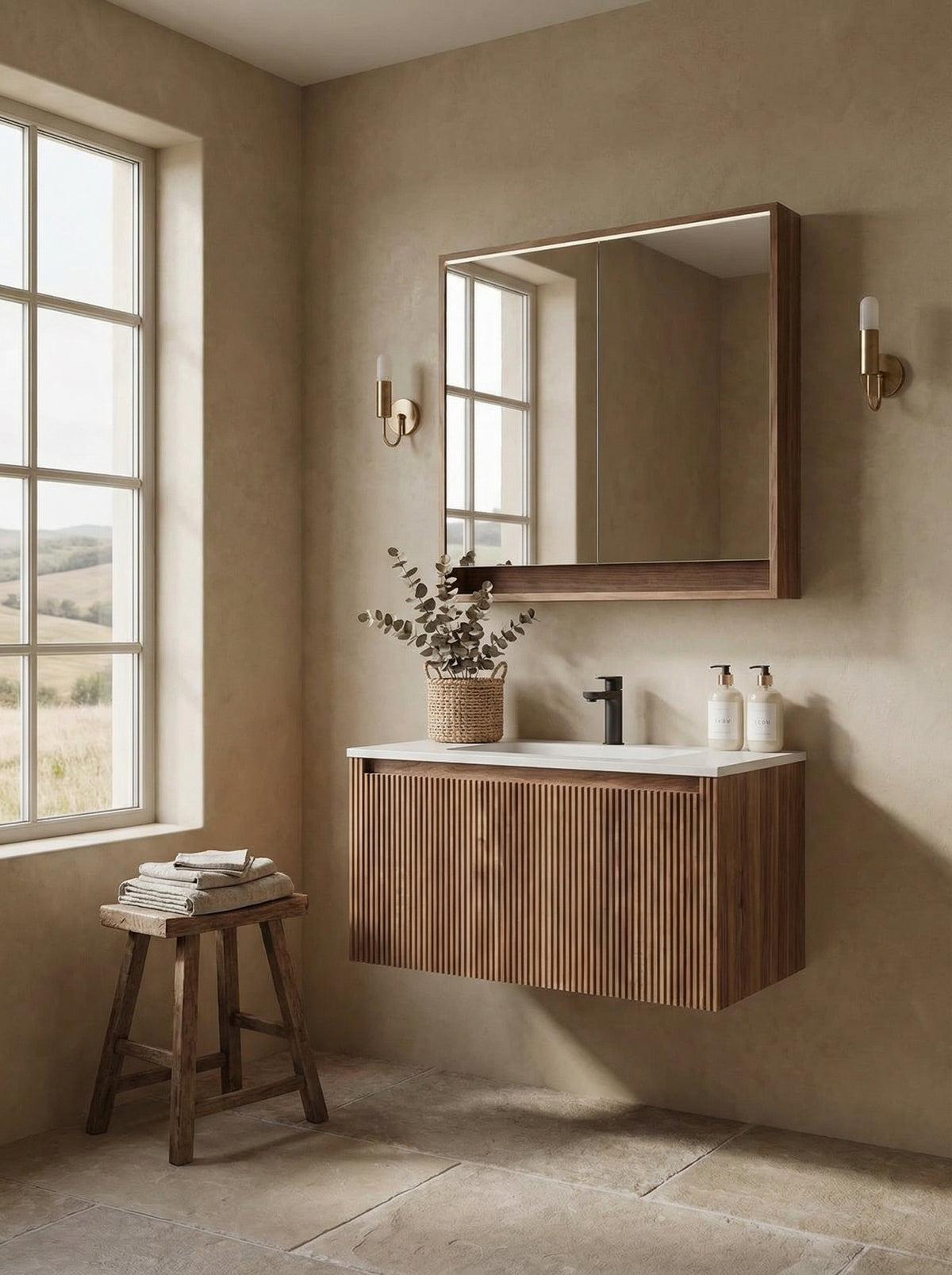 Bathroom Furniture + Aluminum Mirror 60 cm