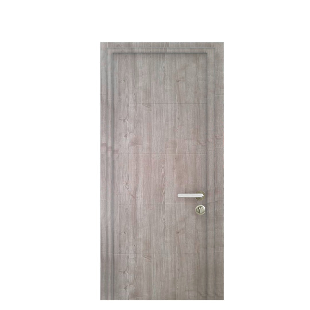  Puerta interior moderna de MDF de 32 x 96 pulgadas con herrajes, Quadro 4111 ceniza blanca, Adornos de marco de un solo panel