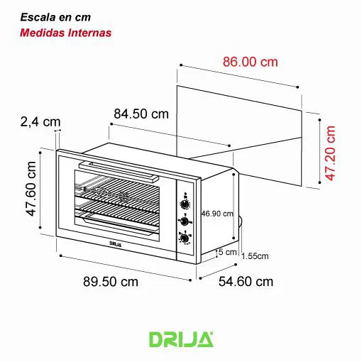 Horno Empotrable a Gas América 90 Grill