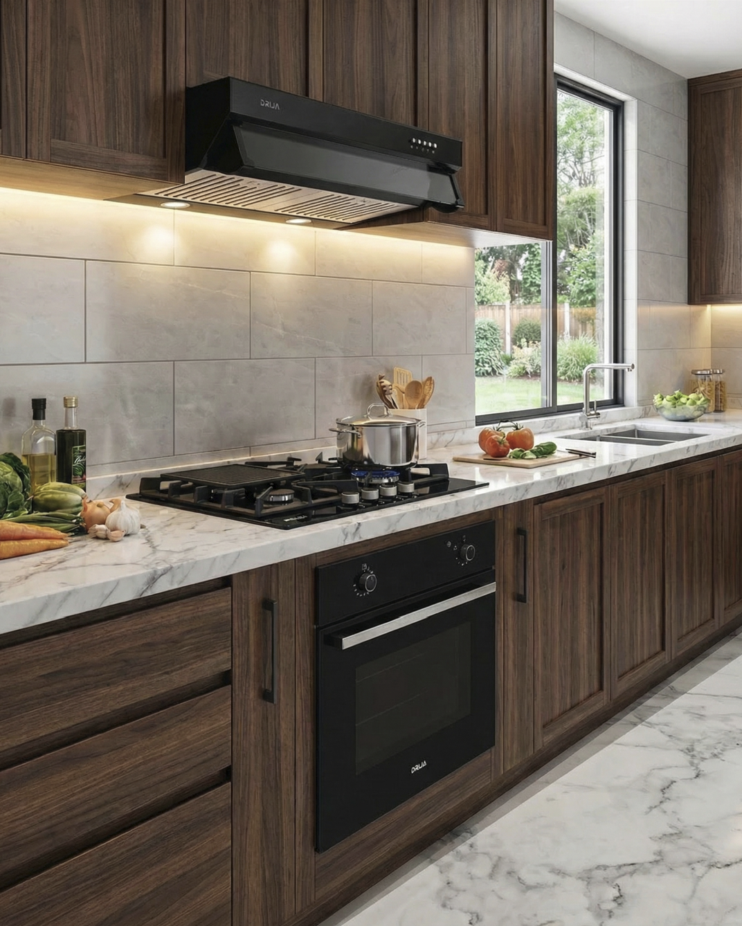 COMBO A - DRIVE - 60CM / 24” - GLASS (Stove, Oven and Extractor)