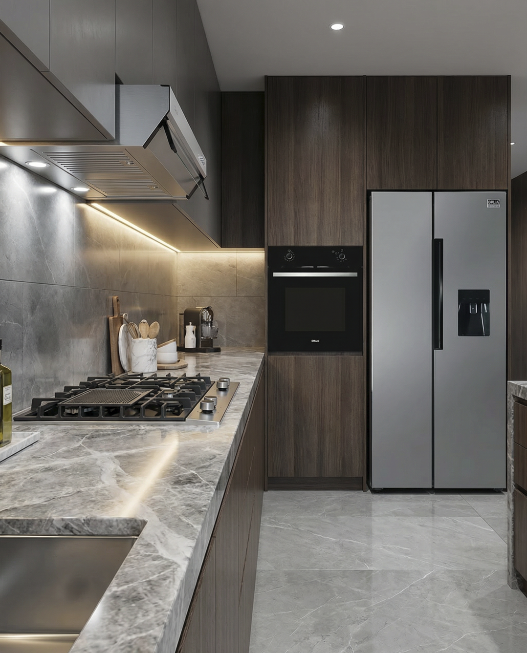 COMBO B REFRI - DRIVE - 60CM / 24” - STEEL/GLASS (Stove, Oven, Extractor and Refrigerator).