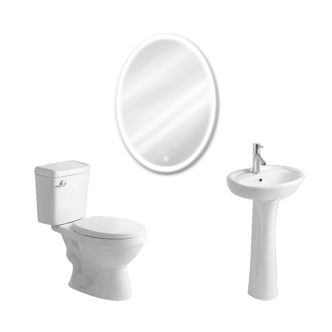 Super Combo #1 Baño – Inodoro + Espejos LED + Lavamanos
