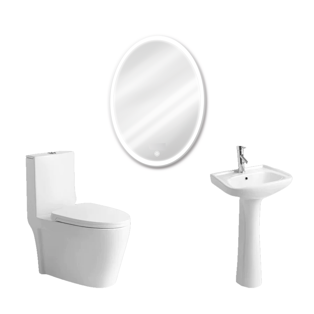 Super Combo #3 Baño – Inodoro + Espejos LED + Lavamanos.