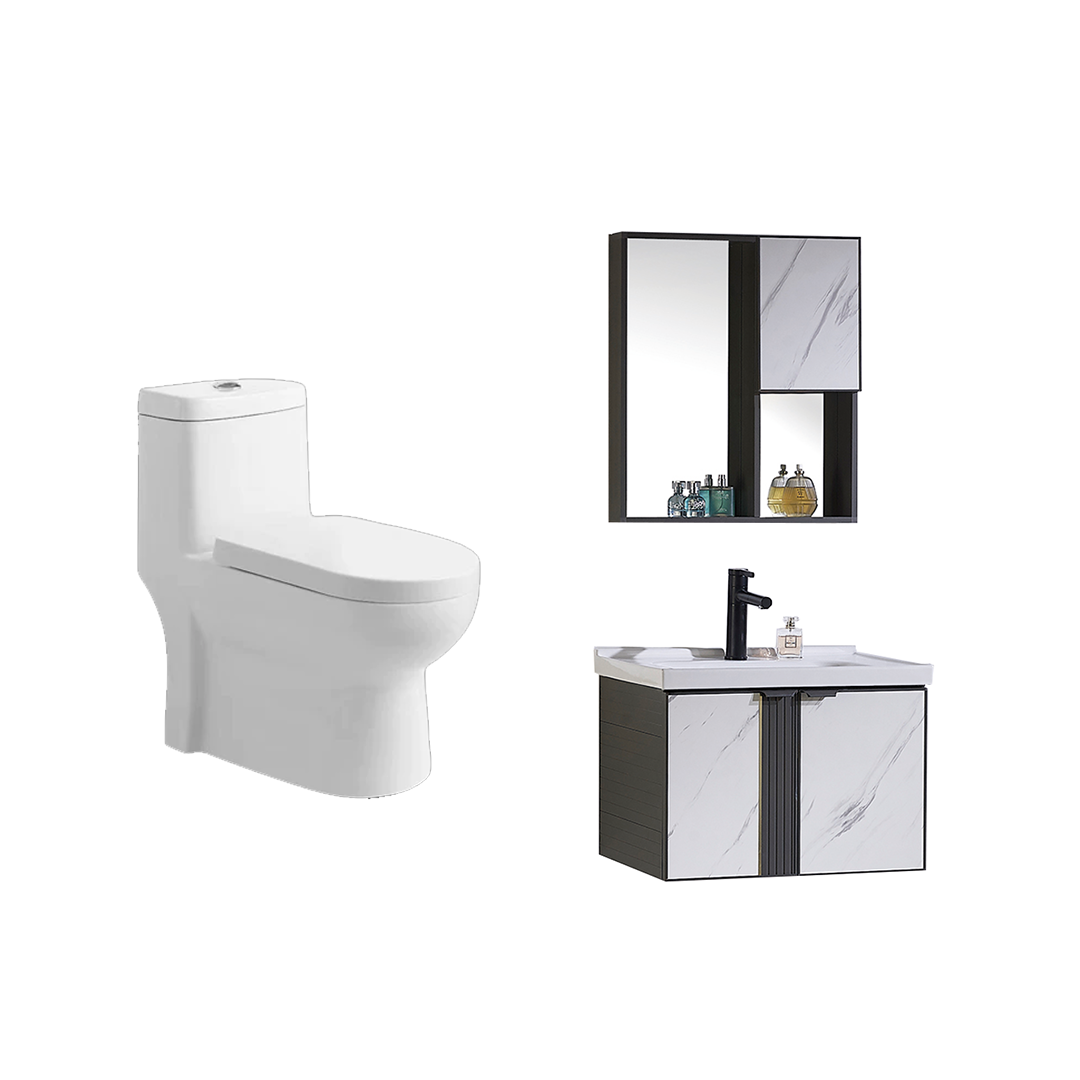 Super Combo #4 Baño – Inodoro + Mueble de Baño de Aluminio con Espejo