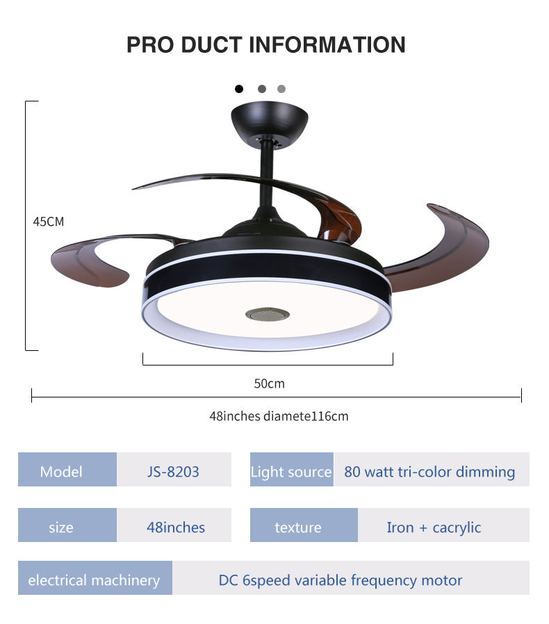 ABANICO DE TECHO 35W 50CM NEGRO