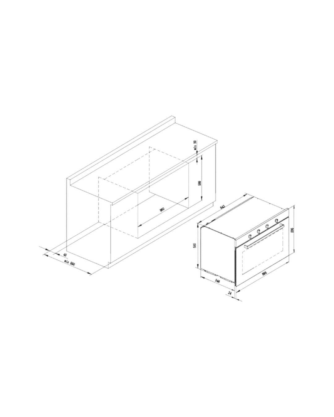 Europa 60 Gas Built-in Oven