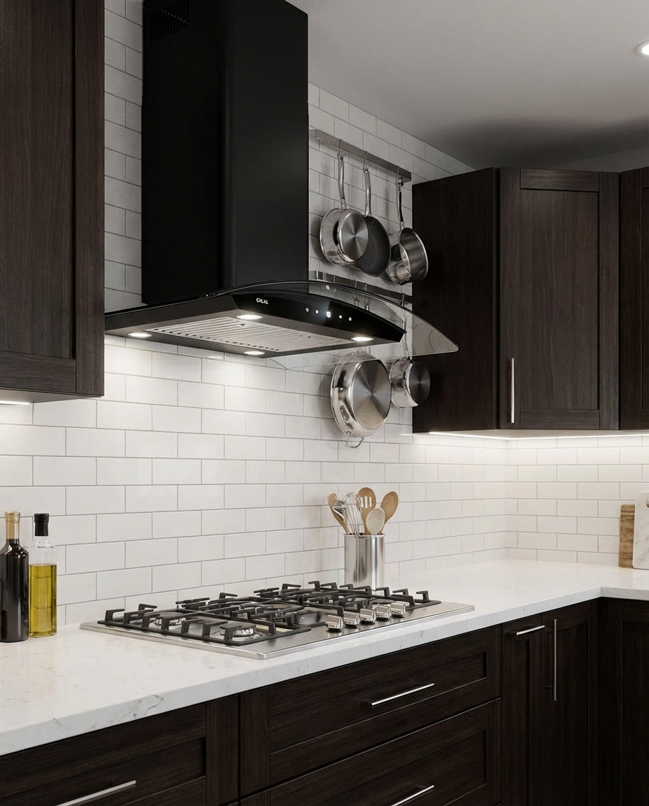 EXTRACTOR DE GRASA EMPOTRABLE PARA COCINA – PRISMA TOUCH 90 BLACK