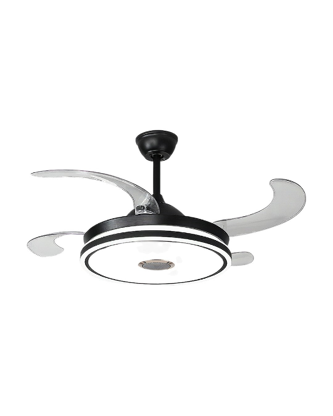 Abanico de techo retráctil aro LED slim negro 69-1001