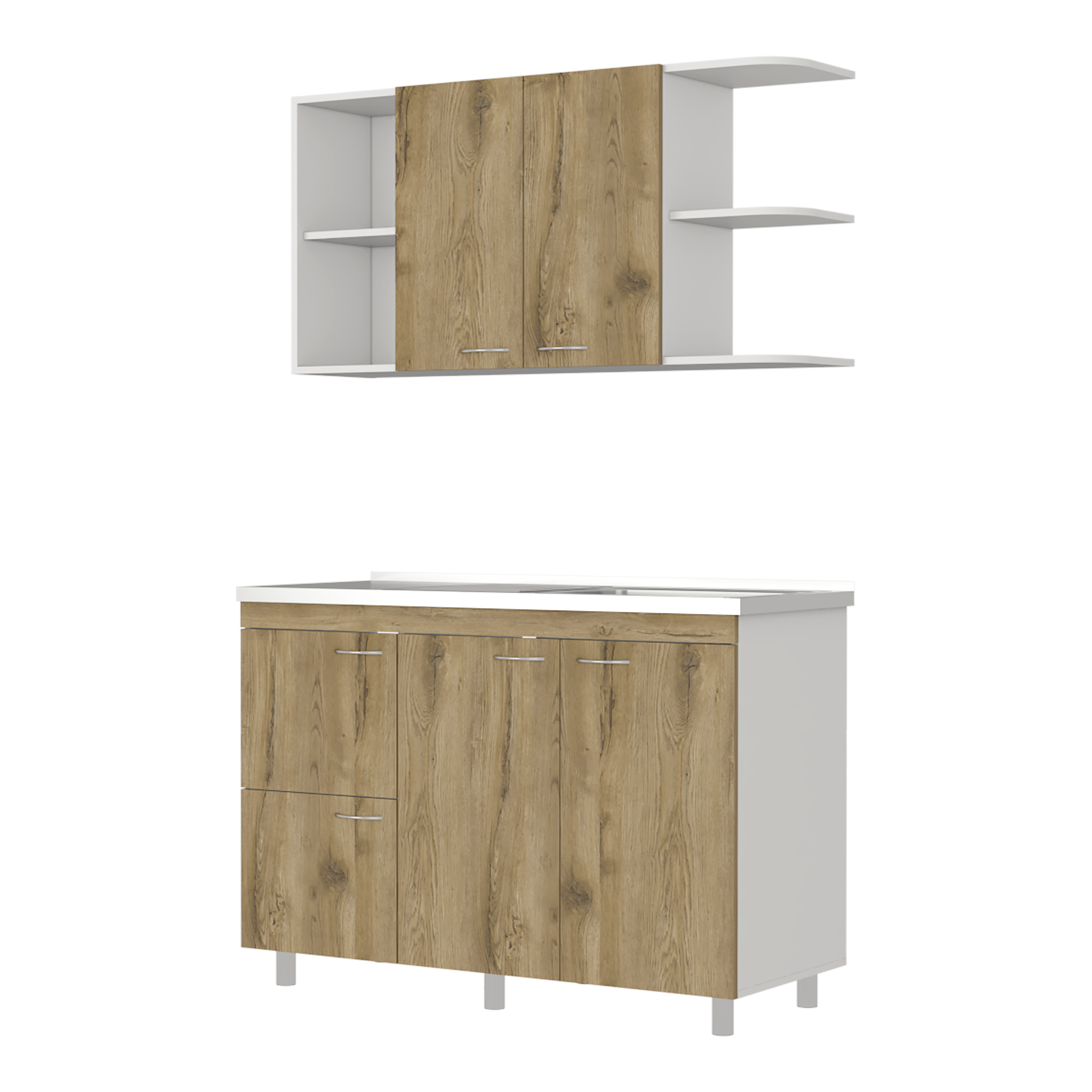 COCINA 1.20 ELICA LITE (M.DER) (3C) BLANCO