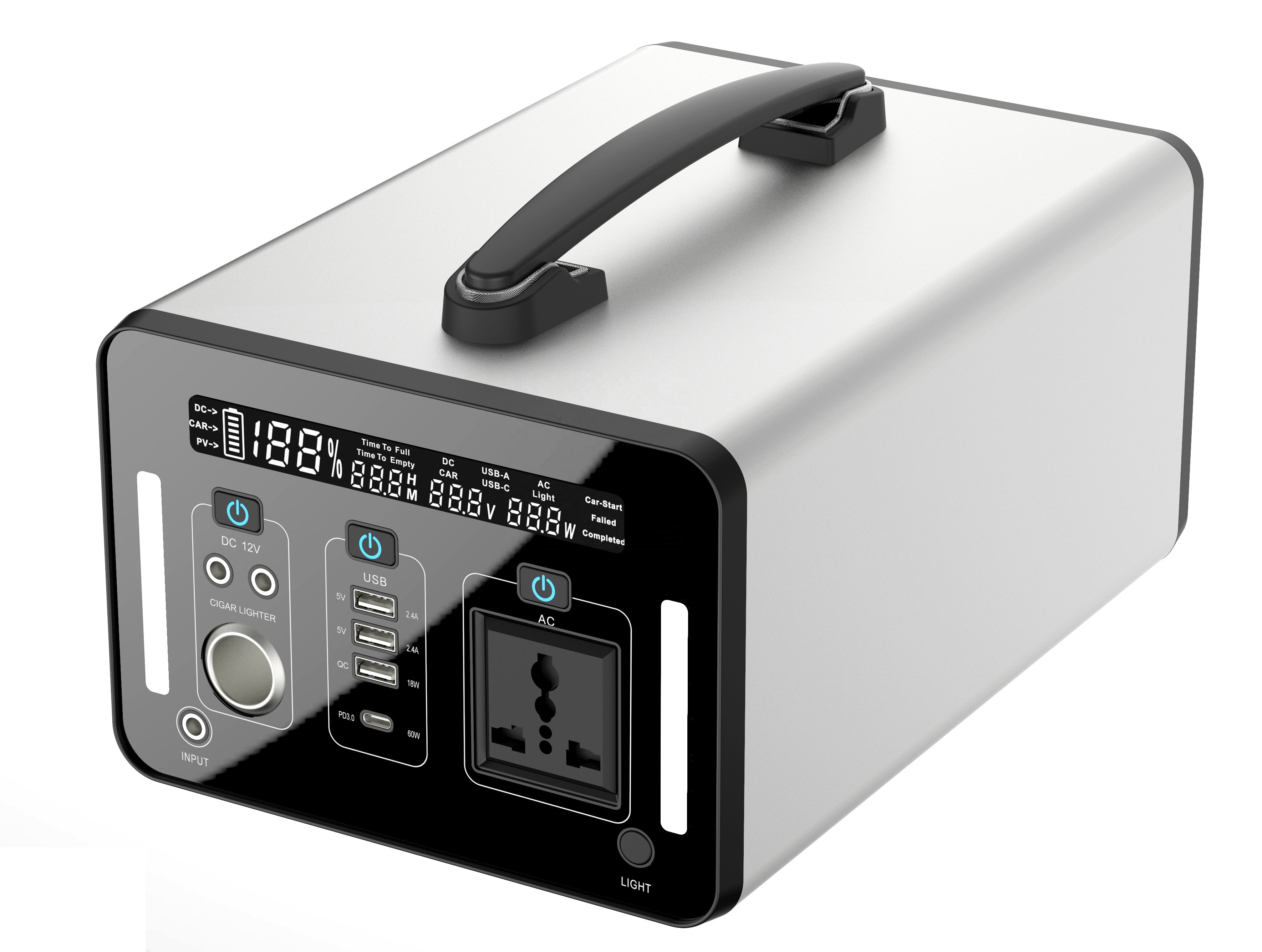 Generador Solar De 500W Para Uso Doméstico Y De Camping (Incluye Panel Solar)