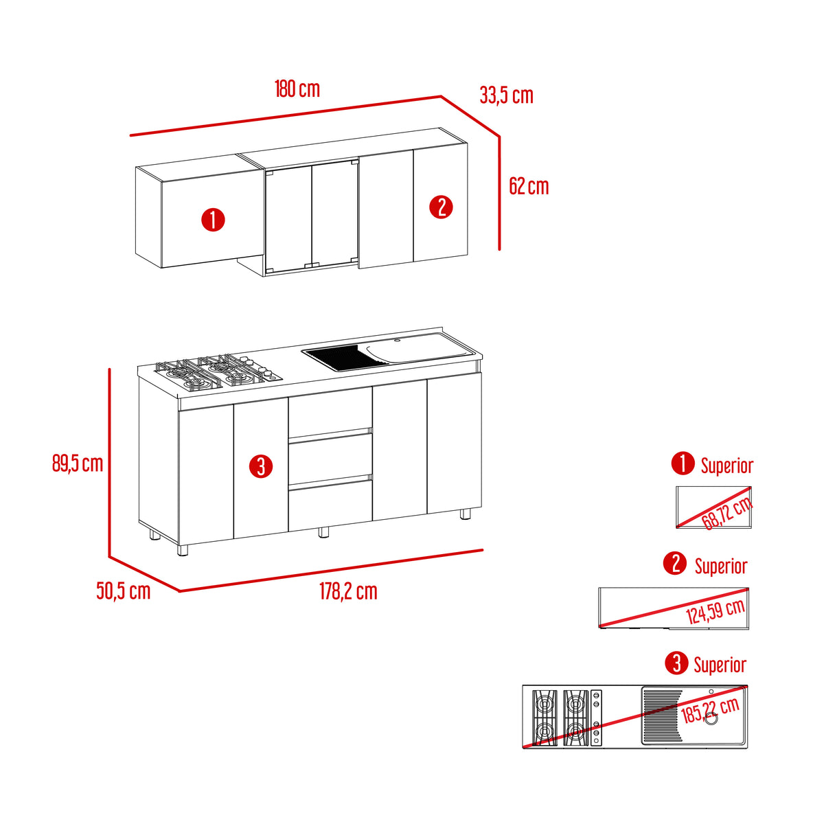 Vimo Integral Kitchen, Includes Right Mesón