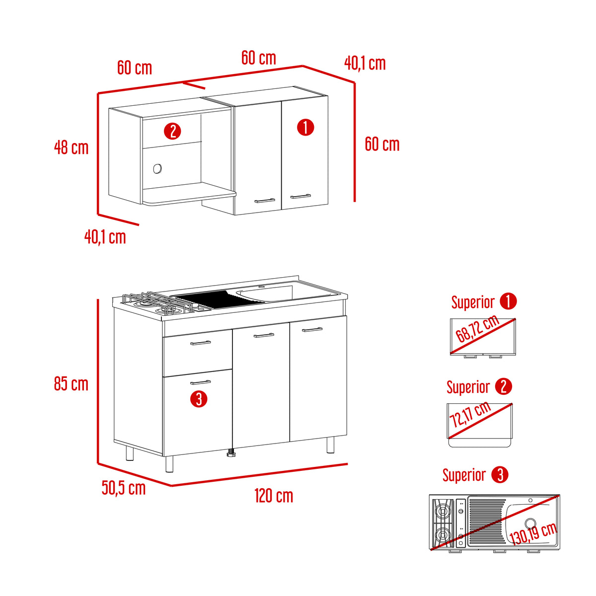 Rossi Integral Kitchen, Includes Right Meson