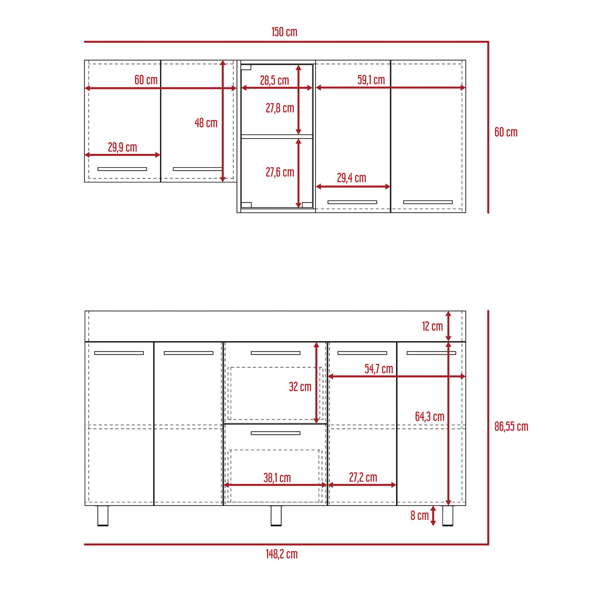 Luna Integral Kitchen, Includes Right Mesón