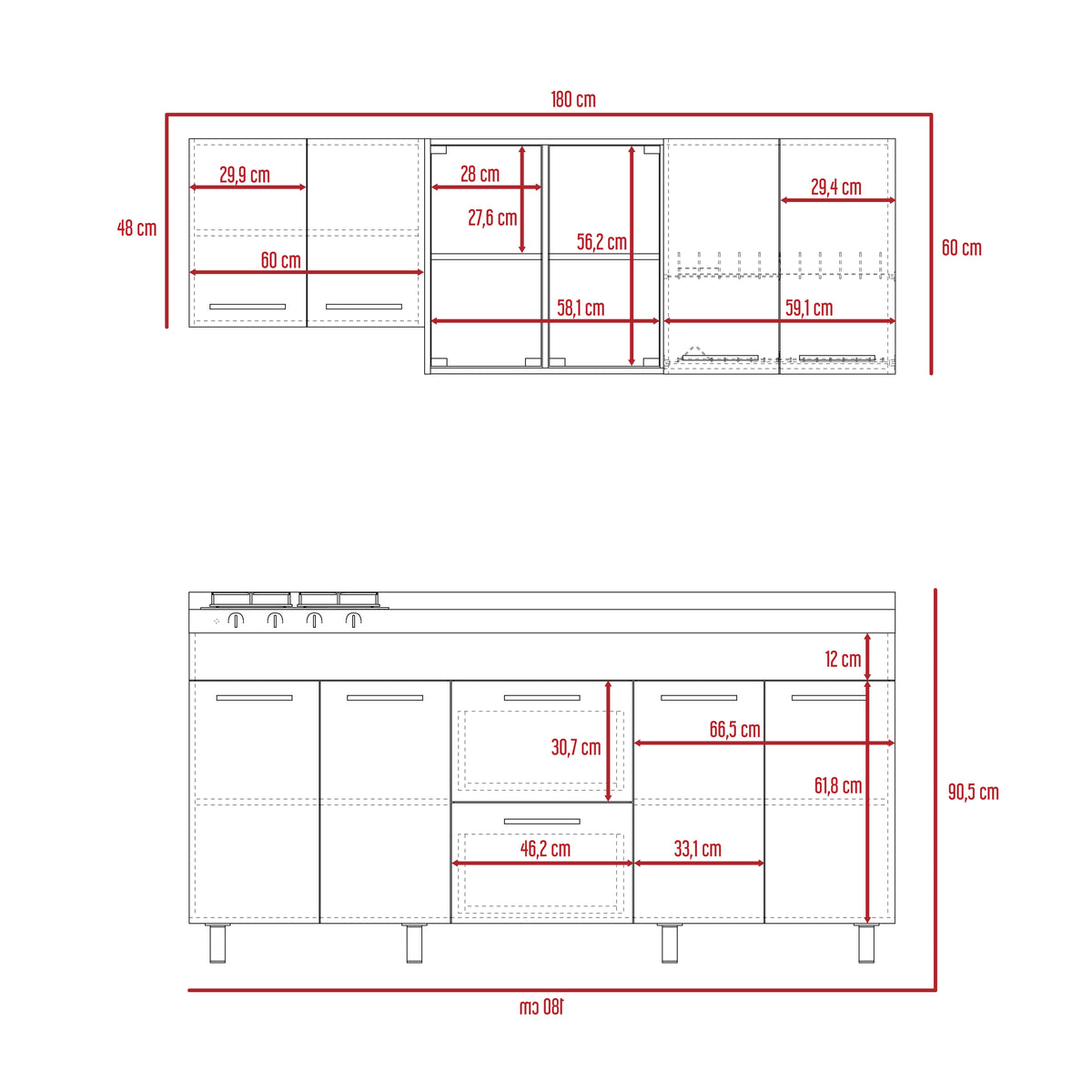 COCINA 180 LUNA (DER) (4C) WENGUE+MIEL M