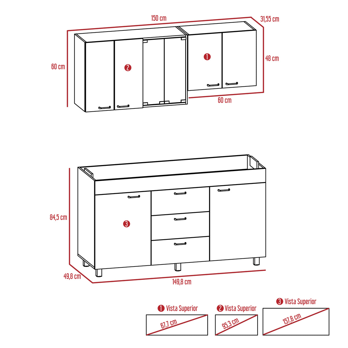 Lumina Integral Kitchen, Includes Left Mesón