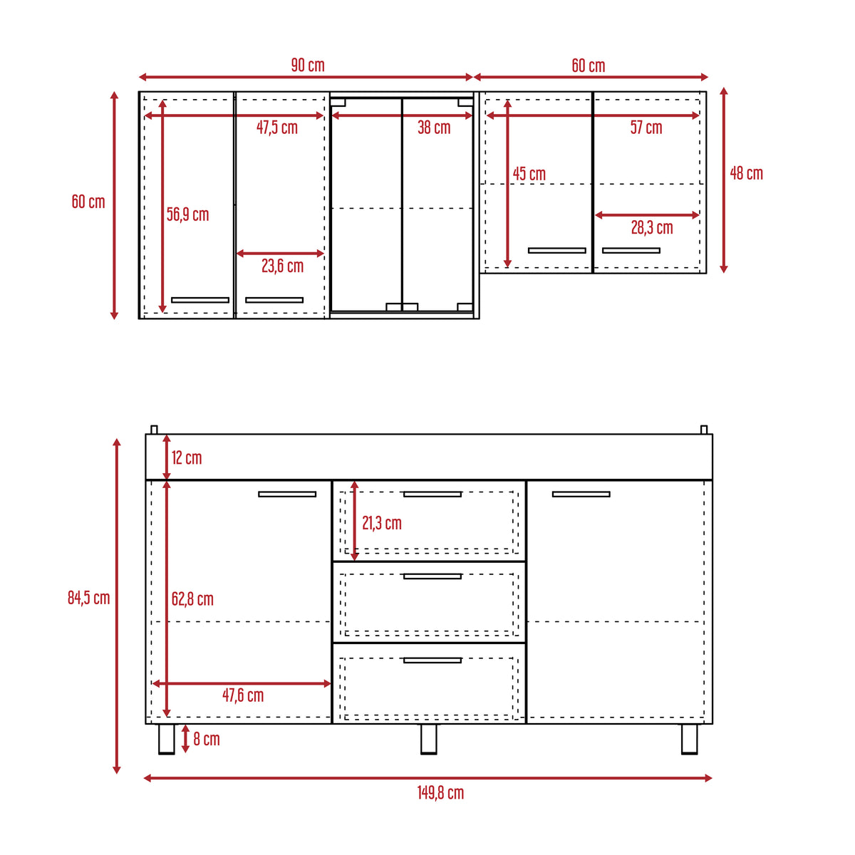 Lumina Integral Kitchen, Includes Left Mesón
