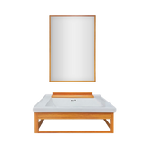 MUEBLE DE BAÑO ALUMINIO CON ESPEJO Y LAVAMANO