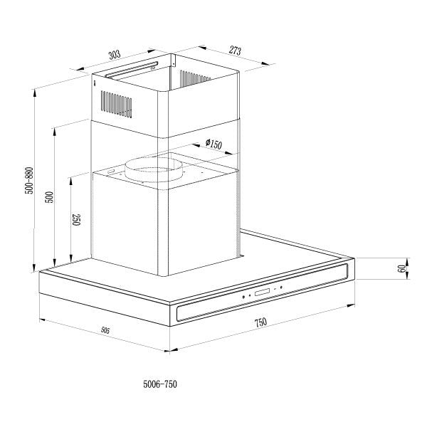 Extractor De Grasa Tipo Chimenea Quadrato 76