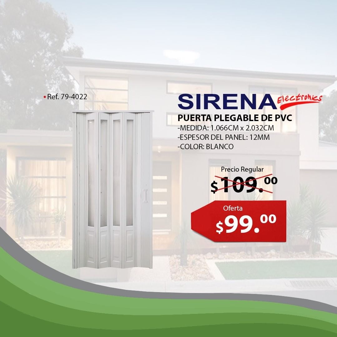 Pvc/Acrylic Folding Door 107*203 cm 1.2cm