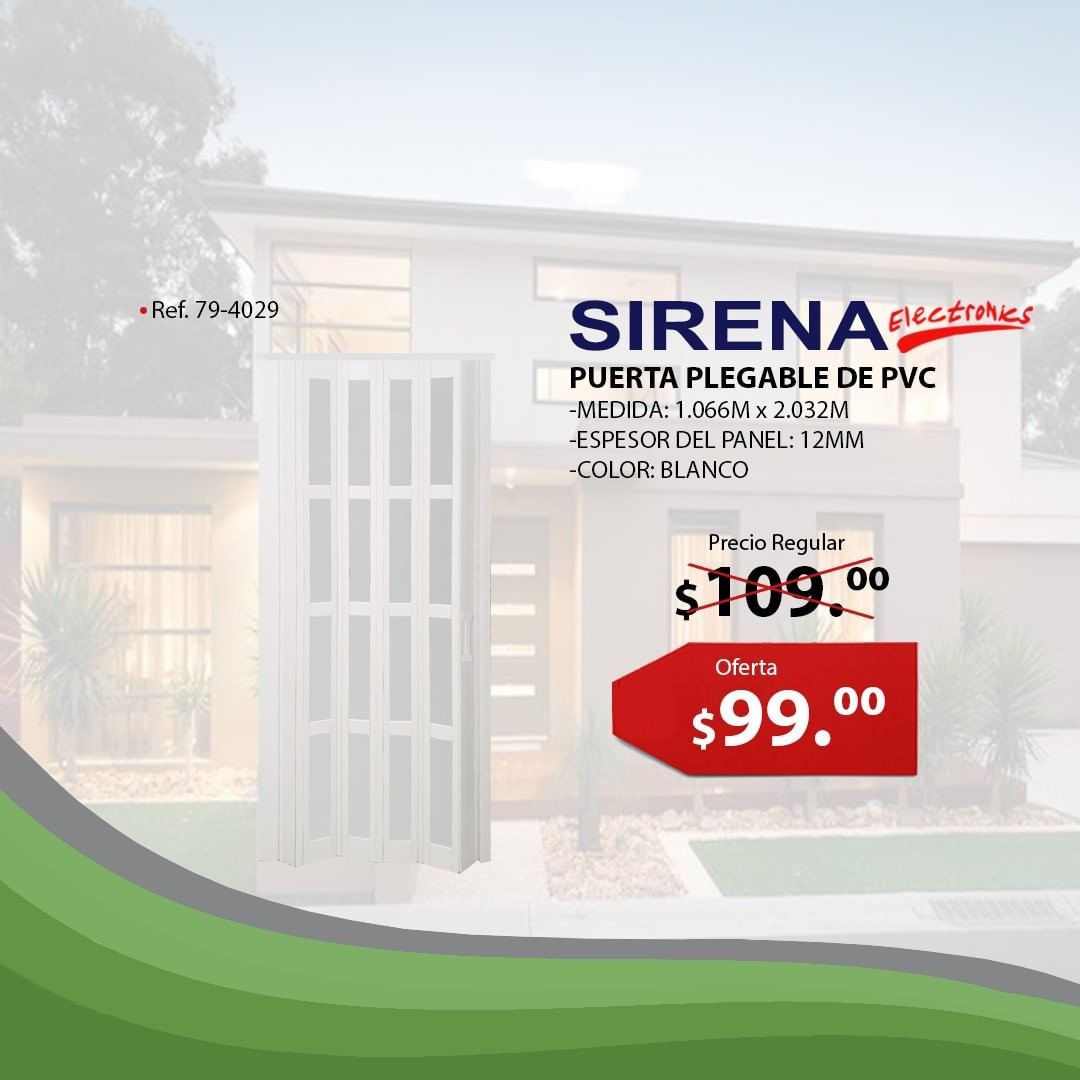 Pvc/Acrylic Folding Door 107*203 cm 1.2cm