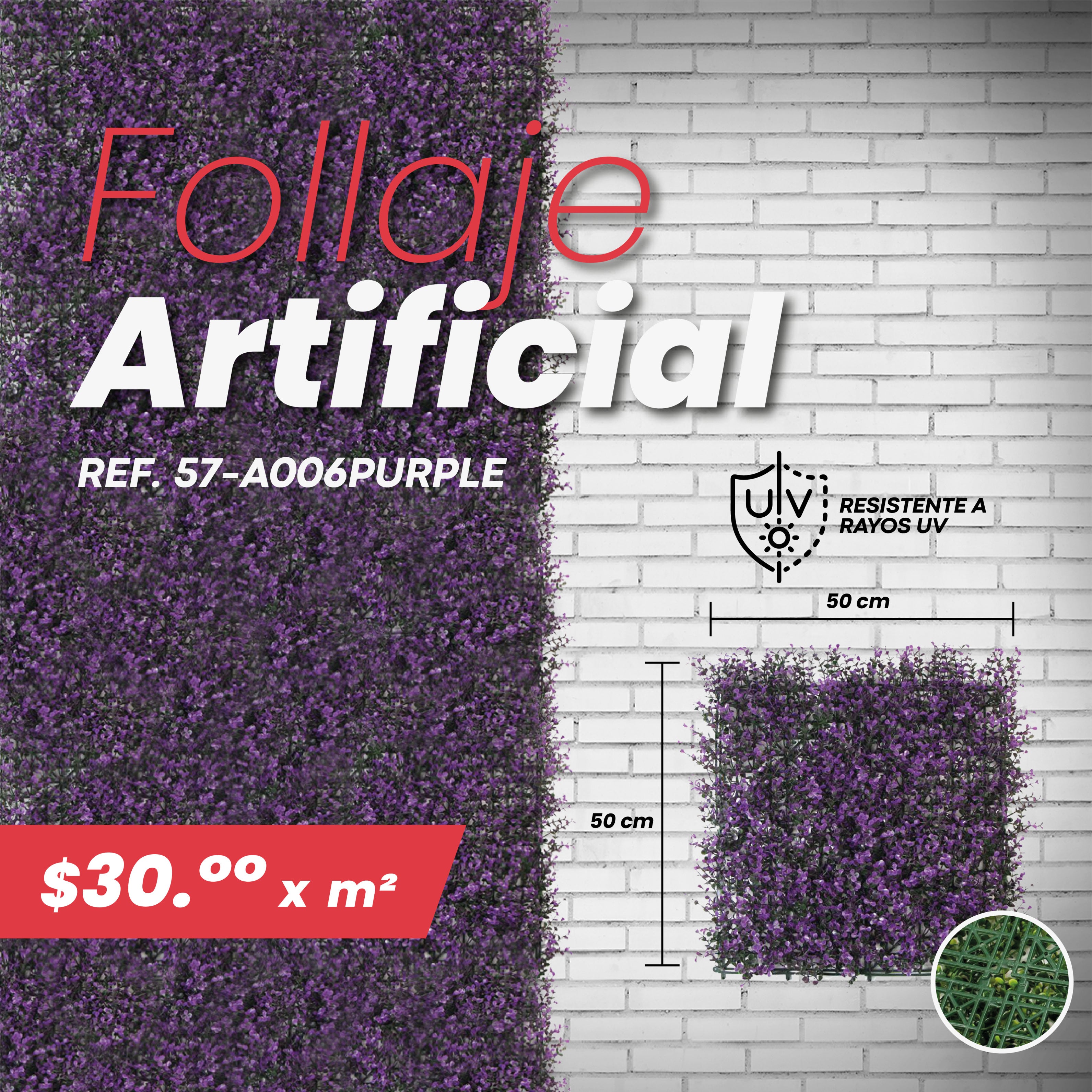 FOLLAJE ARTIFICIAL 50*50CM PURPLE
