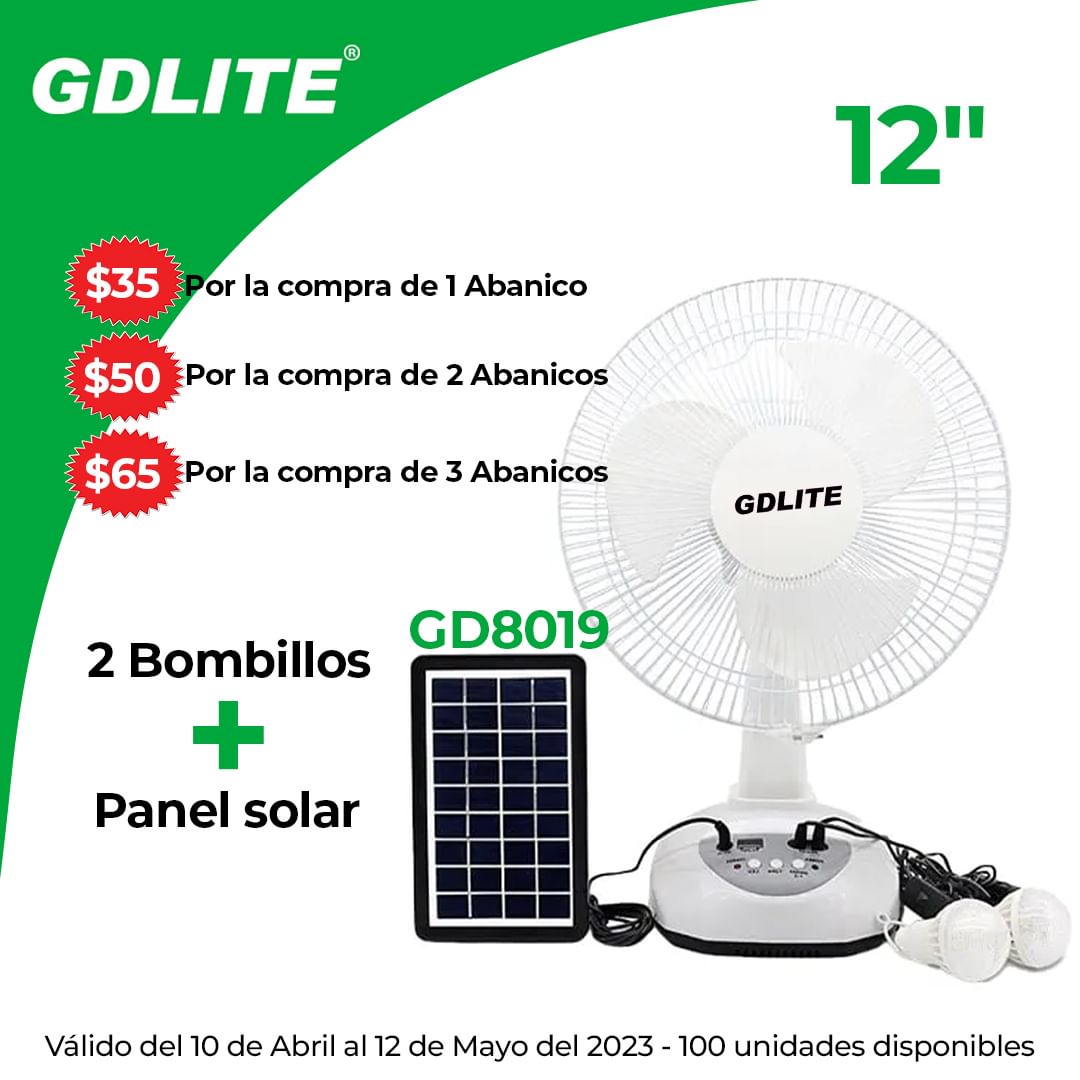 Rechargeable Solar Fan